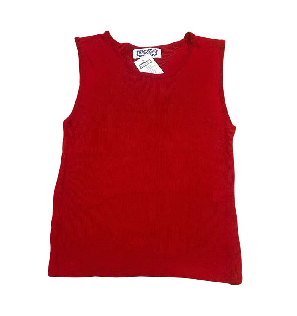 NWT Vintage Red Fine Knit Sleeveless Sweater Tank Top Small -